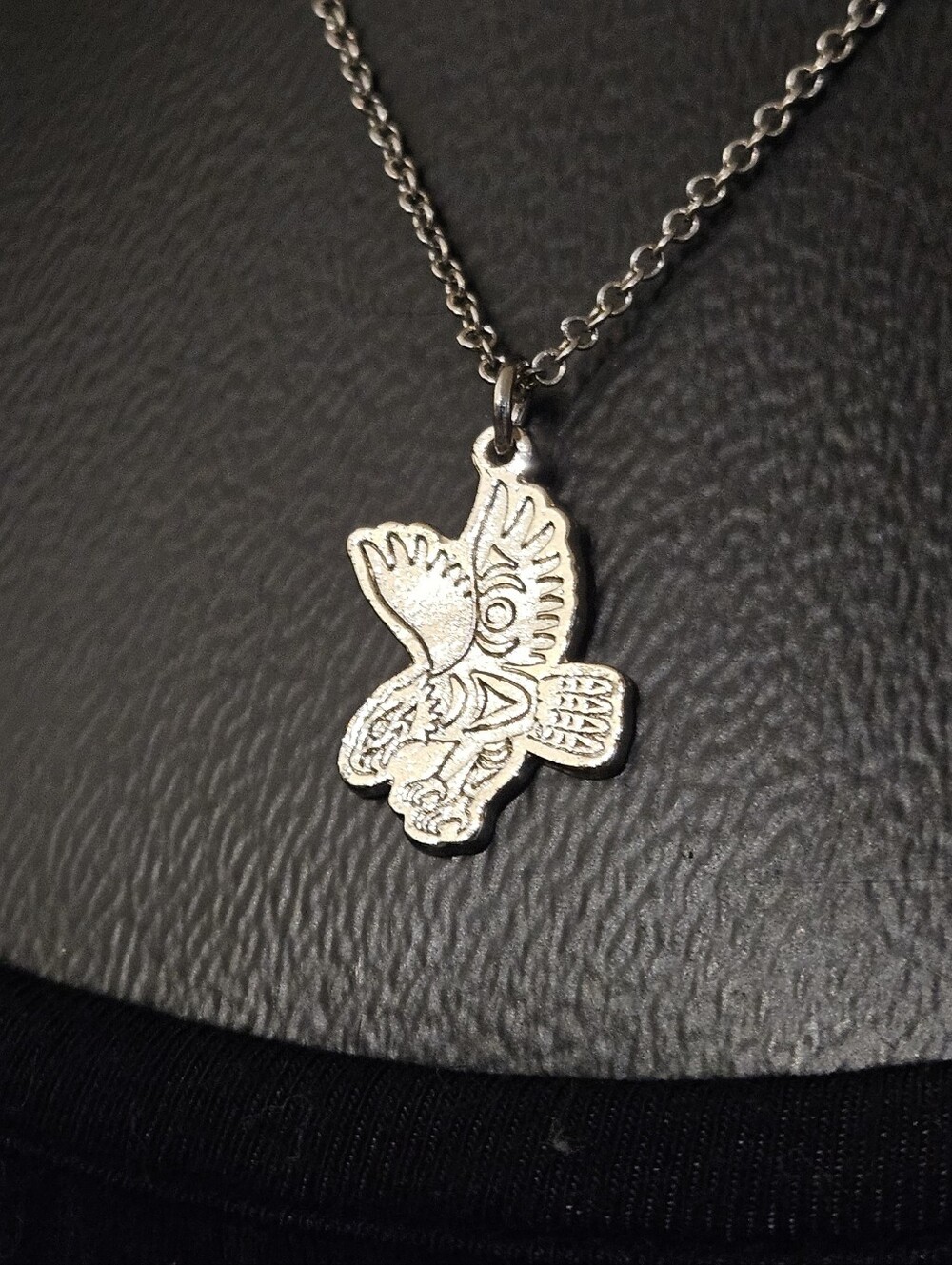 Indigenous Silver Bald Eagle Pendant And Chain